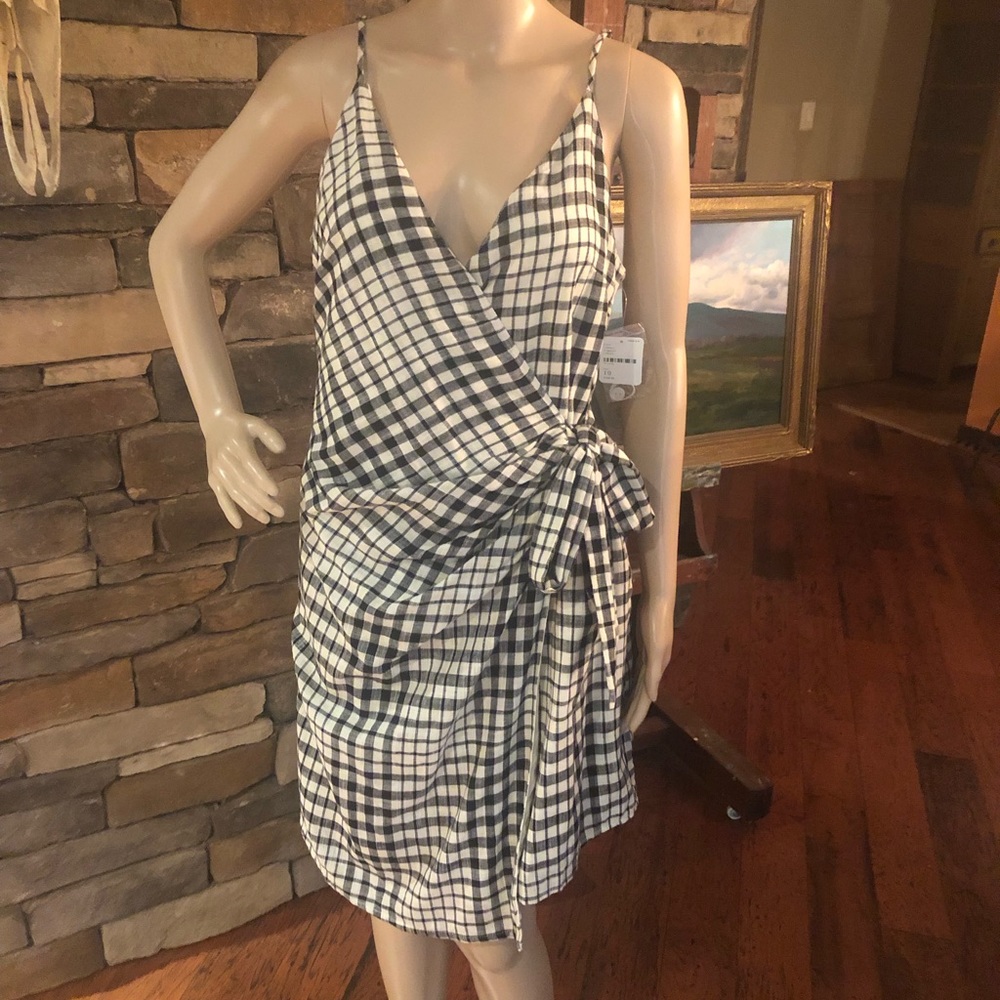 Free People ‘Checkered’ Wrap Dress Size 10 NWT